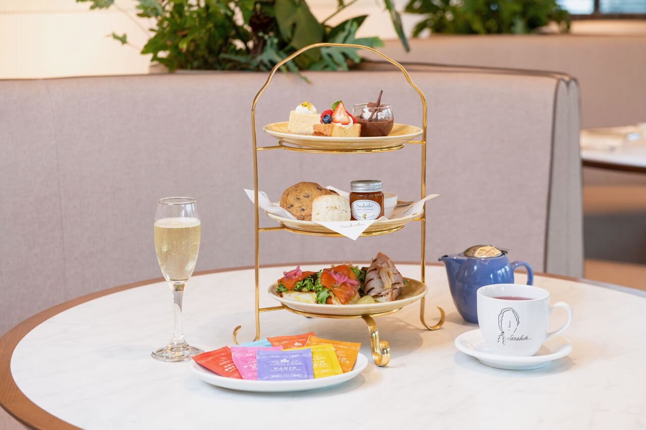 Three-tiered afternoon tea set [includes a complimentary glass of sparkling wine]