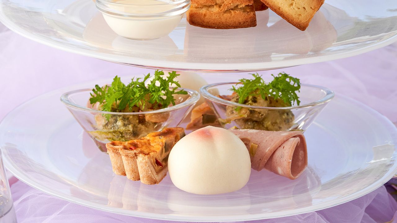 【Peach Afternoon Tea】카페 따로 자유! 유리 샴페인 포함