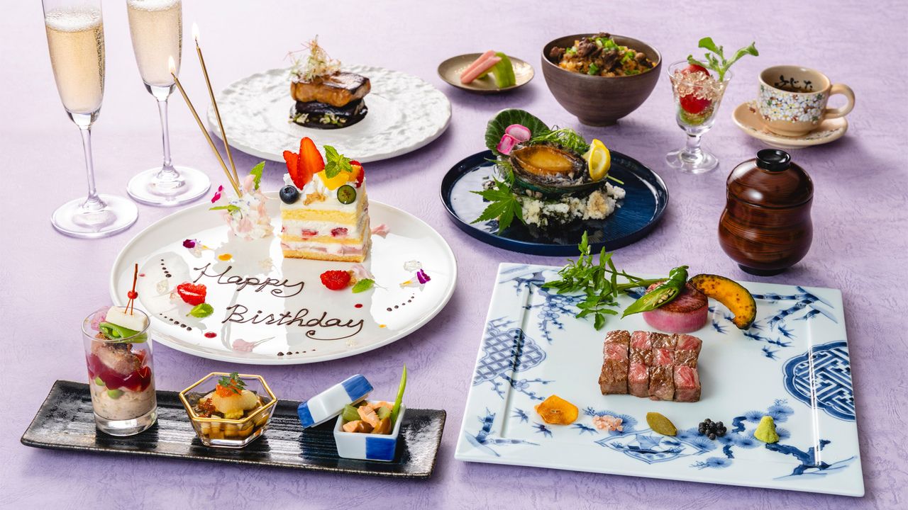 －Nadeshiko－ Decorated cake, Saga Wagyu, Abalone and Foie gras Teppanyaki Course