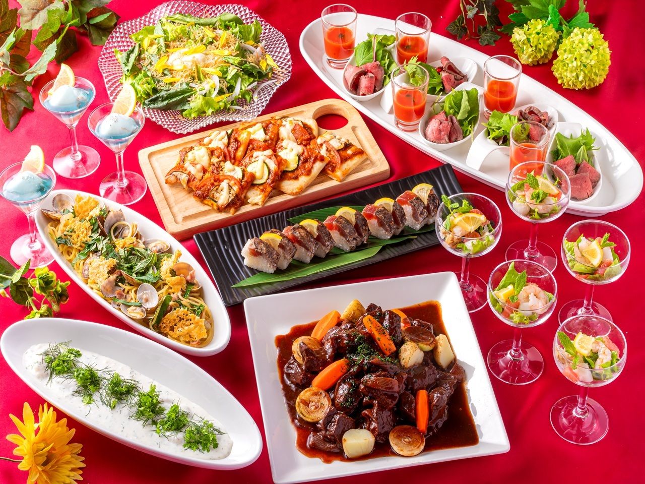 【Autumn Welcome & Farewell Party】 Luxurious buffet in a private room with appetizers & all-you-can-drink – from 7,700 yen