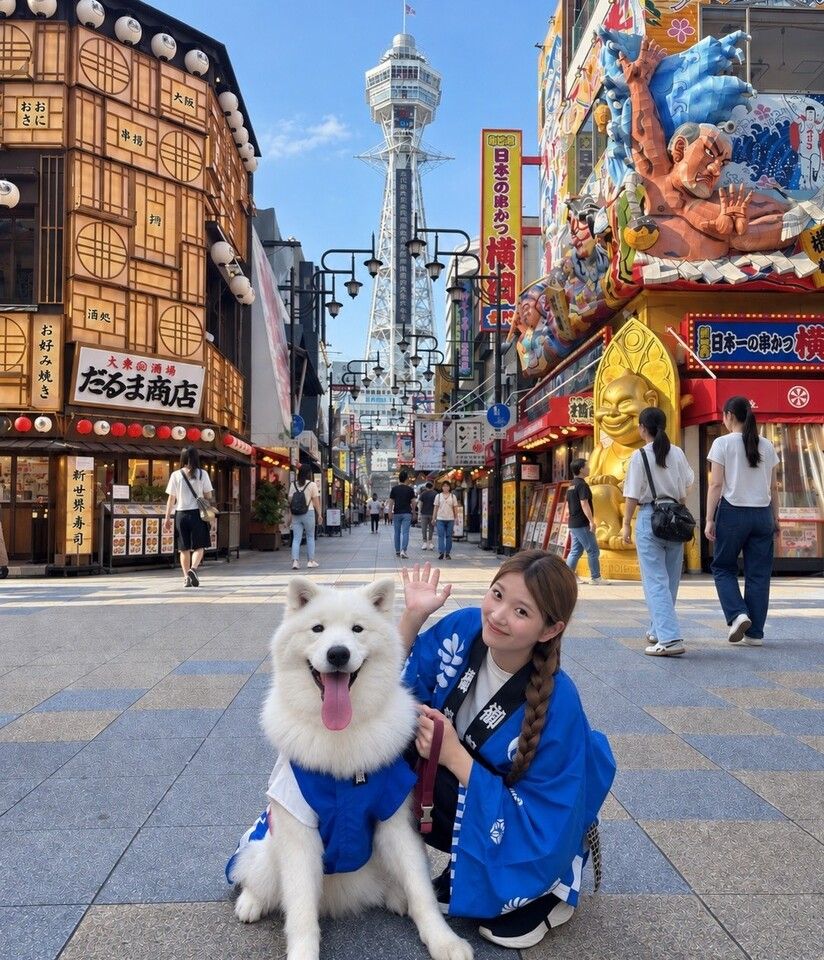 《17時以降限定》サモエドとお揃いはっぴで歩く！お散歩プラン（30分）